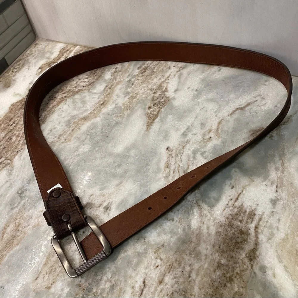 Justin Bomber Brown Top Grain Leather Belt 44 EUC